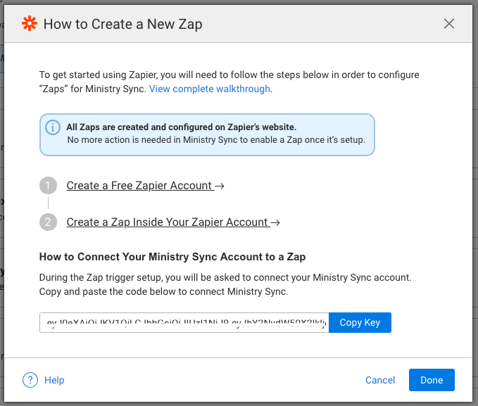 Zapier Modal Window